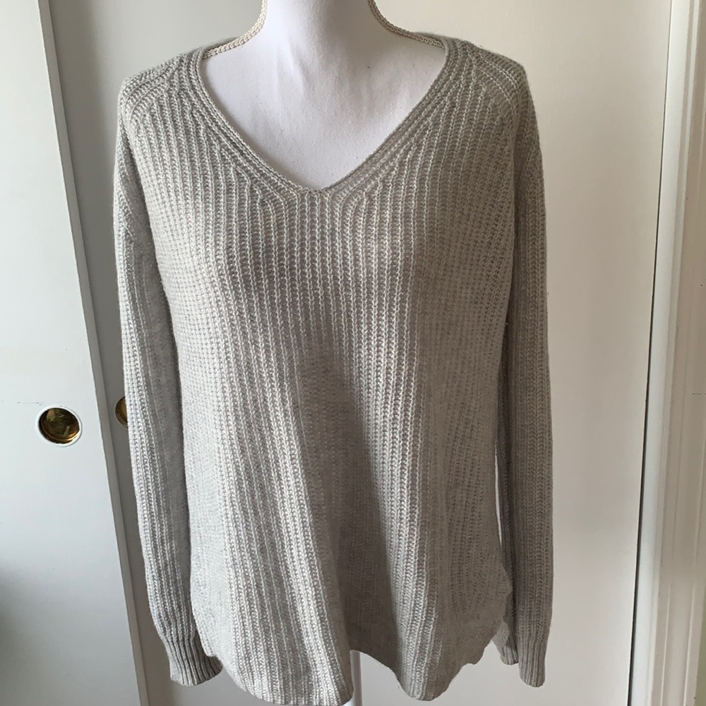 Theory Gray V-Neck Sweater